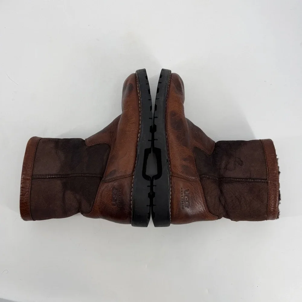 UGG Australia 5143 Mens Brown Leather Shearling Lined Winter Boots Size 11